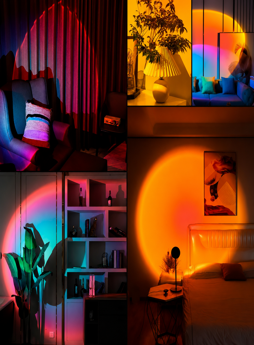 Modern RGB Sunset Projection Lamp – 16 Colors | Remote Control